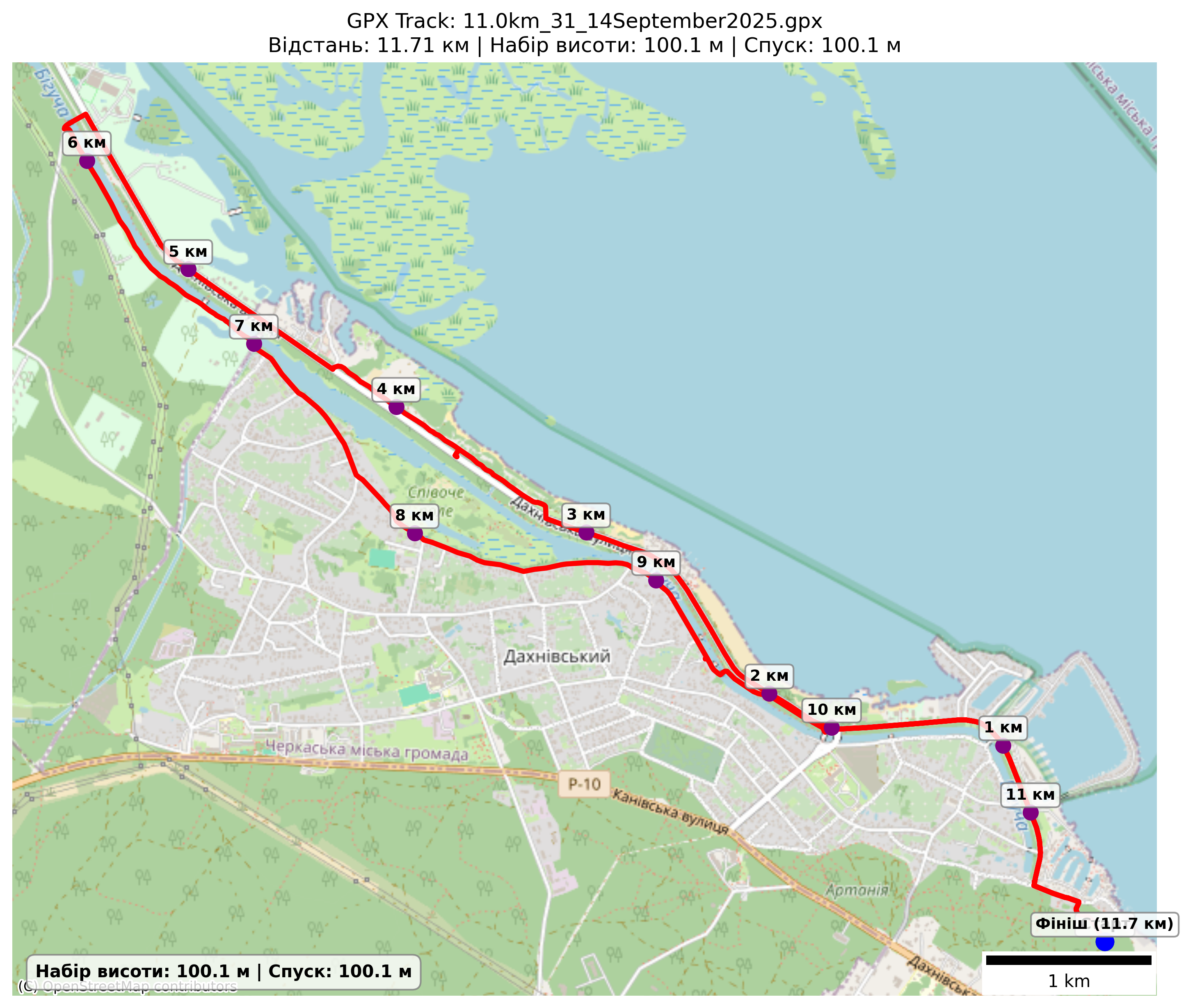 Карта маршруту 11,0 км